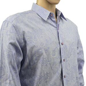 Robert Graham Lavender Paisley Long Sleeve Shirt, Men's Large